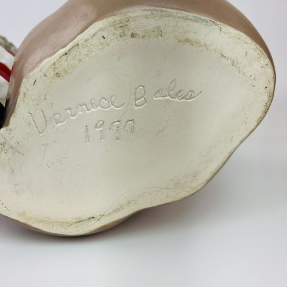 Vtg 1970S Atlantic Mold Ceramic Santa Claus With Bell And‎ Toy Bag Planter/Bowl - Picture 6 of 6